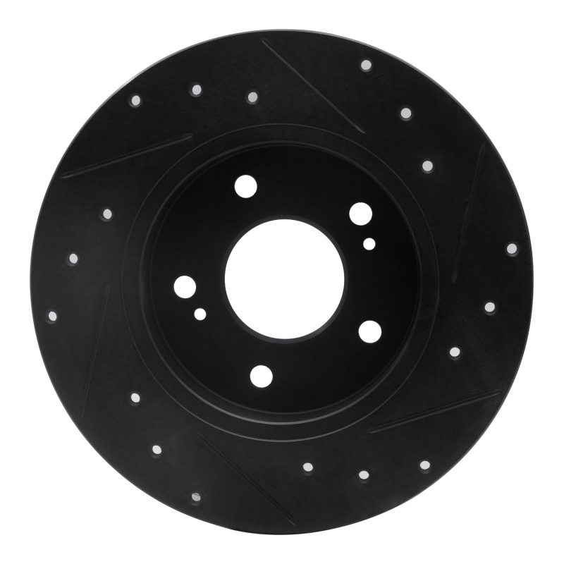 Infiniti I30 Brake Rotor (1) - Rear Left - R1 Concepts - Drilled & Slotted - Black - `94-`04